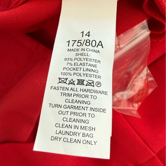 Kate Spade Mainline Red Twill Straight Leg Pants NWT Size 14 - Picture 10 of 10